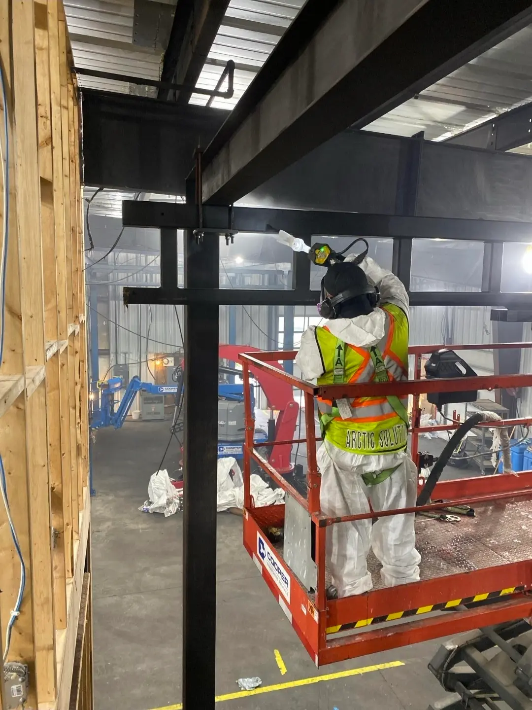 Contractor working on a job site